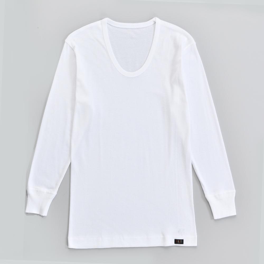 ダックス]長袖U首シャツ（0040-22）シロ Lサイズ: ファッション  