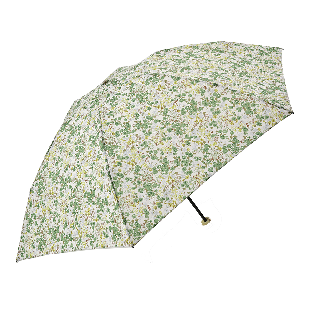 ジル スチュアート] フラワープリント雨傘（折りたたみ傘） グリーン