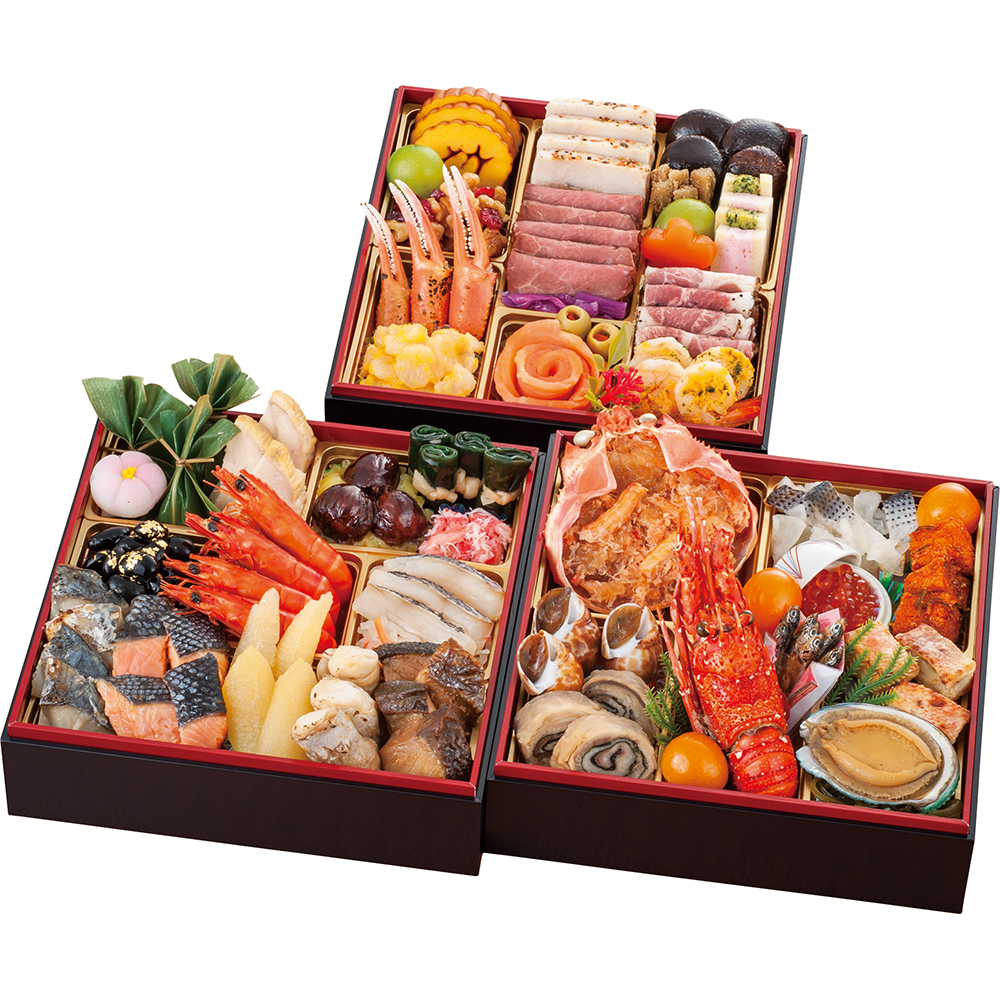 087 [さかな工房] 海鮮おせち三段重(サカナコウボウ265): フード