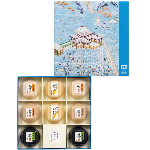 東京国立博物赤坂松葉屋帷子浅葱麻地清水風景模様季の彩胡麻豆腐 [TW30]