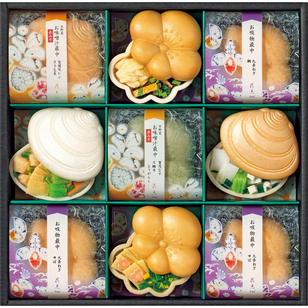[京洛 辻が花] 京野菜のお吸物最中詰合せ [CBR30]