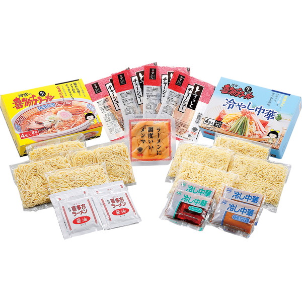 ご自宅用 [河京] 喜多方ラーメン温冷具材セット [TOR-43Y]