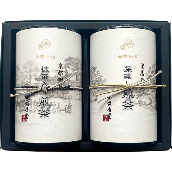 [放香堂] 皇居外苑　深蒸し煎茶・京都御苑　抹茶入り煎茶詰合せ[KK30a]