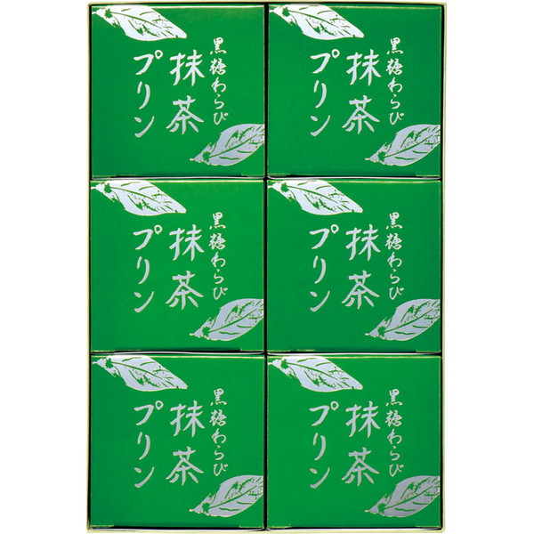 [京菓匠 鶴屋吉信] 黒糖わらび抹茶プリン（6個入） [WMP-6]