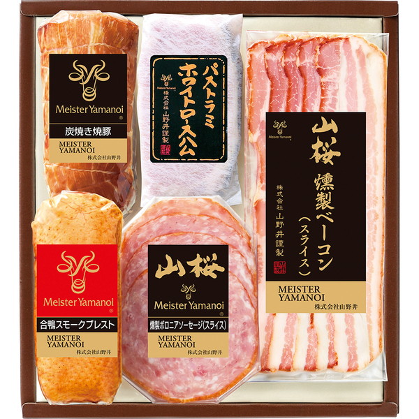 [マイスター山野井] 炭焼き焼豚とハム・合鴨セット [YDM50]