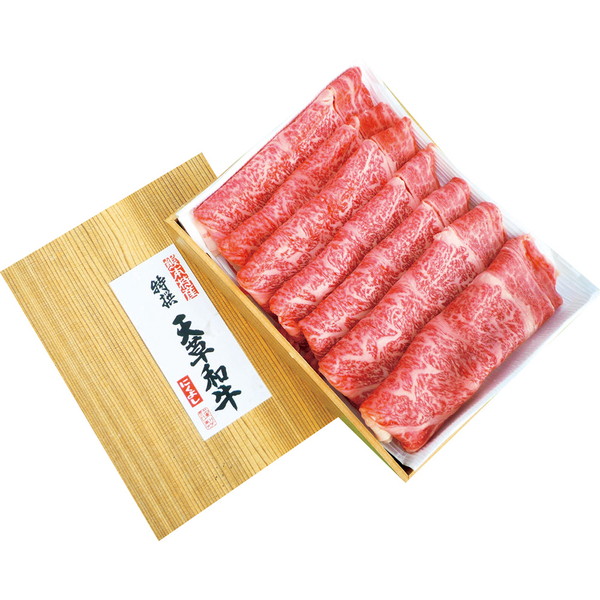 熊本産　天草和牛くろ牛　霜降ロースすき焼用 [AKS80]
