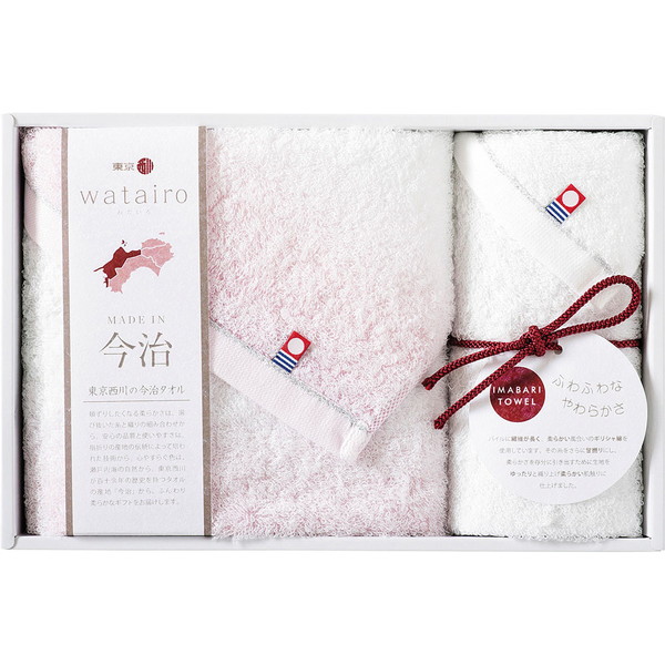 [わたいろ] フェイスタオル、ウォッシュタオルセット ピンク [TBF2497011]