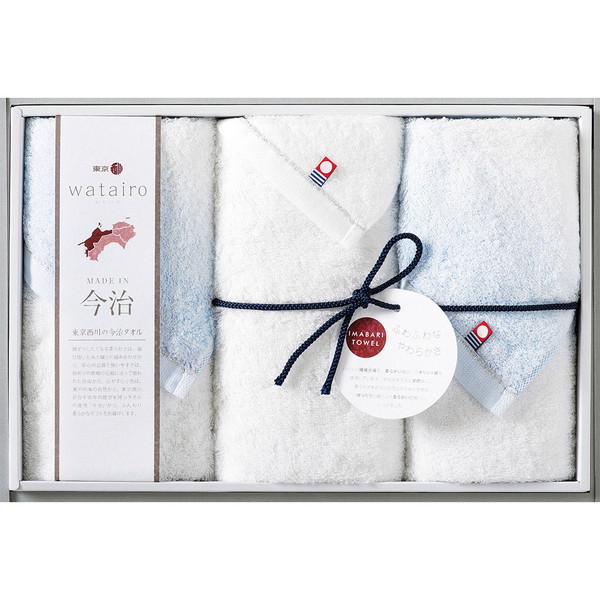 [わたいろ] フェイスタオルセット ブルー [TBF3998011]