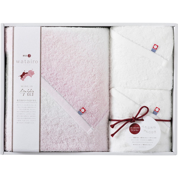 [わたいろ] バスタオル、フェイスタオルセット ピンク [TBF5999011]