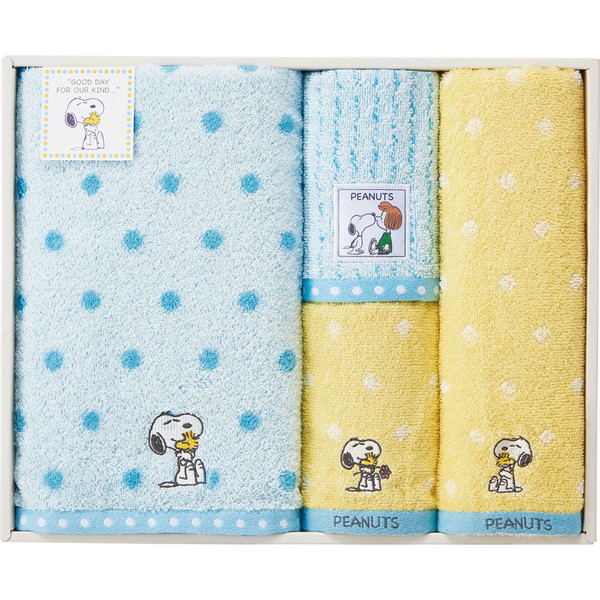 [ピーナッツ] バスタオル、フェイスタオル、ウォッシュタオルセット マルチ [TT84503054]