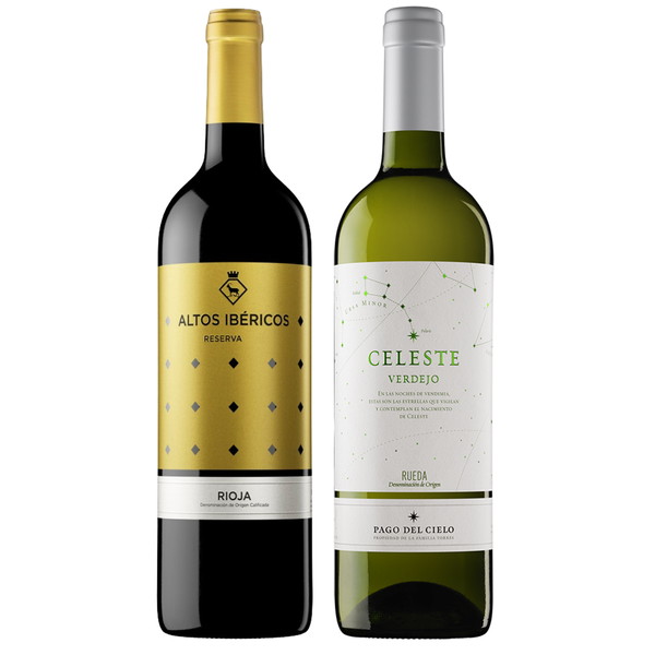 [ＷＩＮＥ古武士屋] スペイン紅白ワイン２本セット ギフト箱付き