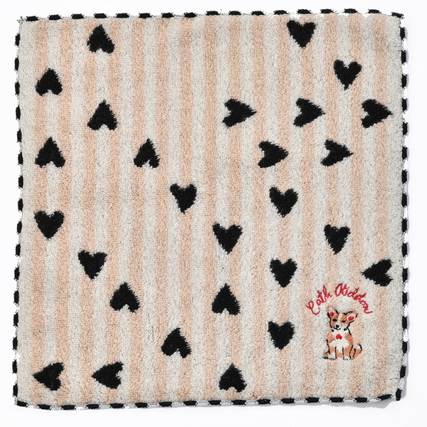 [キャス キッドソン] タオルハンカチ　クィーニー刺繍 ベージュ[001360-0004]