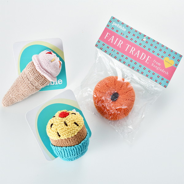 [ぺブル] ベビーラトル3点セット　D