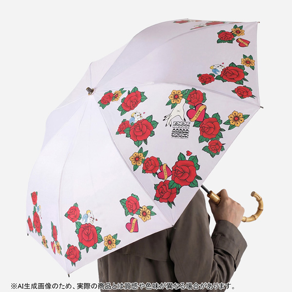 [フォション] 晴雨兼用　折りたたみ日傘（傘袋付き）ange（アンジュ） ピンク