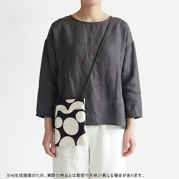 [YUKO ASHIKAWA DESIGN] BAG Martini【Dot × Leather】 ブラックベース × ビッグホワイトドット柄