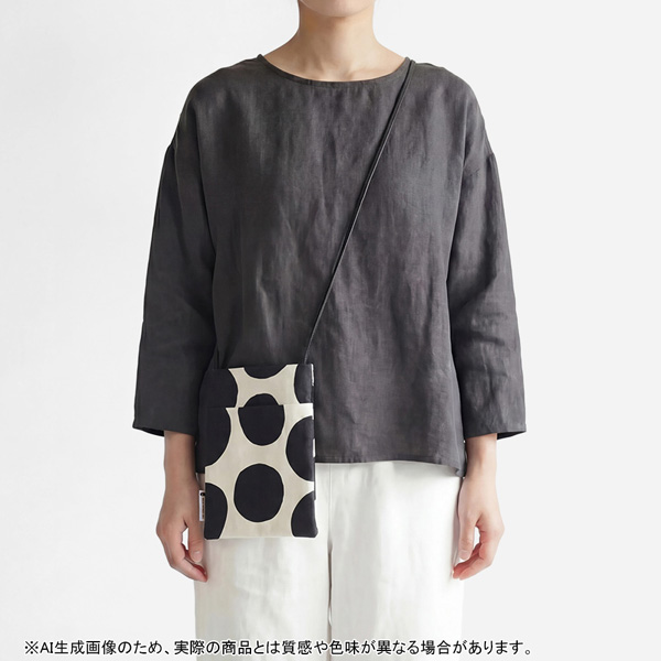 [YUKO ASHIKAWA DESIGN] BAG Martini【Dot × Leather】 ホワイトベース × ブラックドット柄