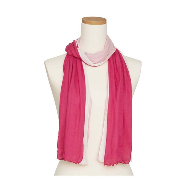 [天使の綿シフォン] 3色レイヤードストール ピンク系