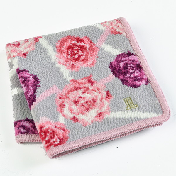 [ランバンコレクション] シェニールハンカチ グレー