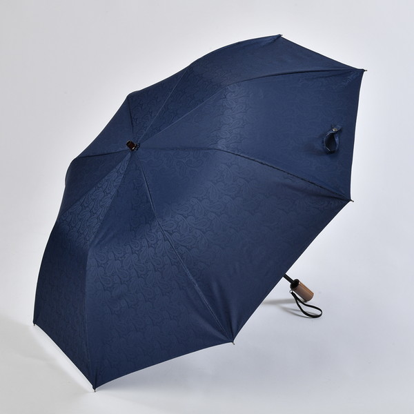 [前原光榮商店] ＜井筒屋限定＞晴雨兼用折りたたみ傘 ペイズリー柄　紺