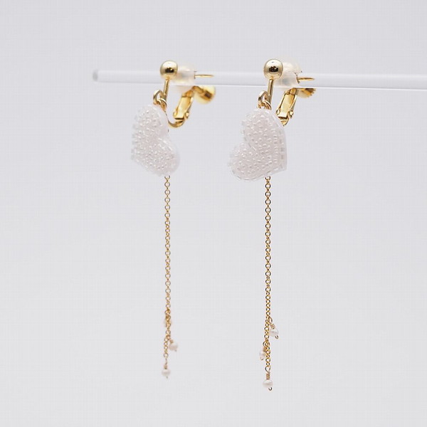 [ラ・コエット] タイニーハートスイング イヤリング ホワイト(淡水パール)