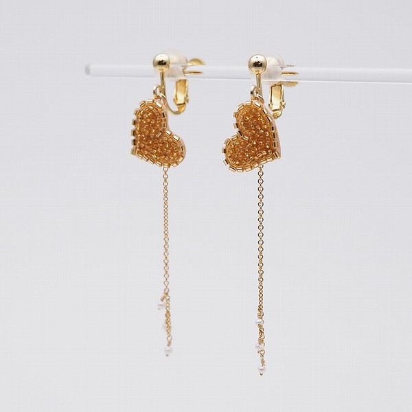 [ラ・コエット] タイニーハートスイング イヤリング ゴールド(淡水パール)