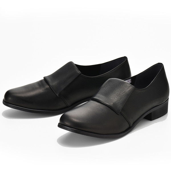 [ヤスプラス] ソフトレザー3.5センチヒールシューズ 婦人靴(8501) ブラック 22.5cm