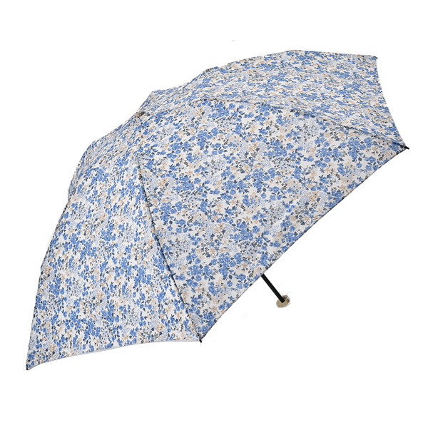 [ジル スチュアート] フラワープリント雨傘（折りたたみ傘） ブルー