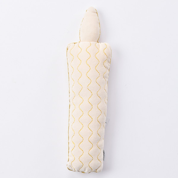 ベルベットコットンのミニクッション　キャンドル ホワイト