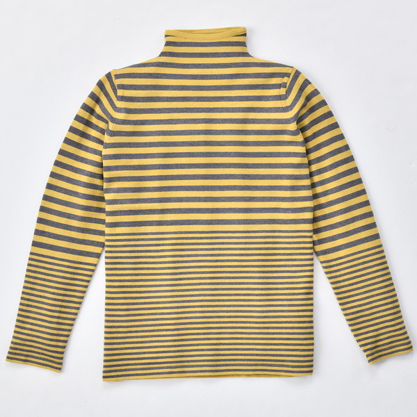 [ベリープリュス] ニット ボーダー(イエロー×ブラウン)