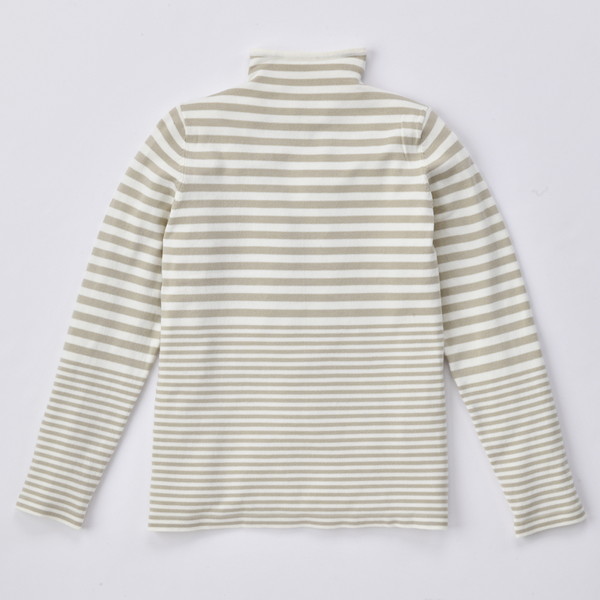 [ベリープリュス] ニット ボーダー(ホワイト×グレー)