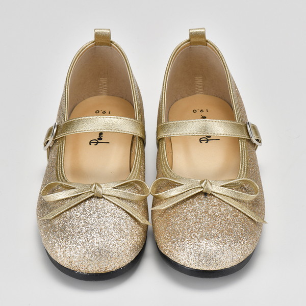 [ポンプキンズ] グリッターバレエシューズ ゴールド