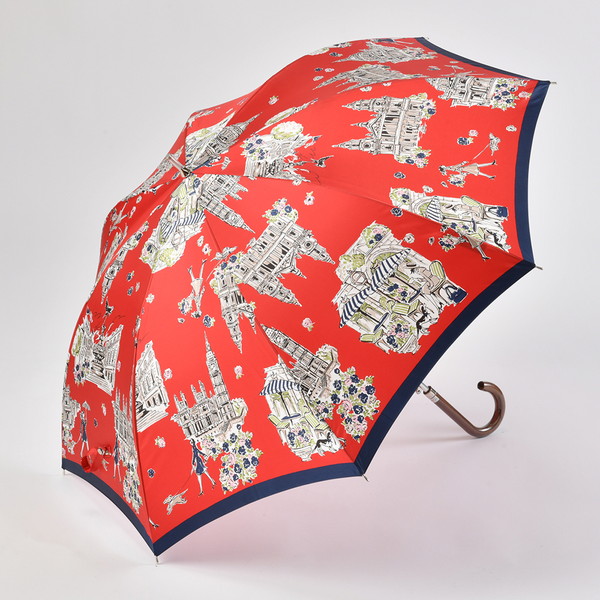 [有名ブランド] 耐風ジャンプ式雨傘 レッド[1AQ 11078 78]