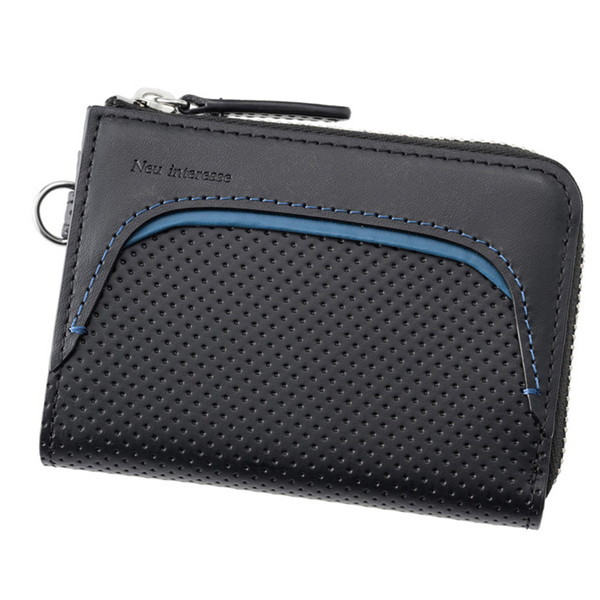 [ノイ　インテレッセ] 小銭入れ ブラック×ブルーグレー