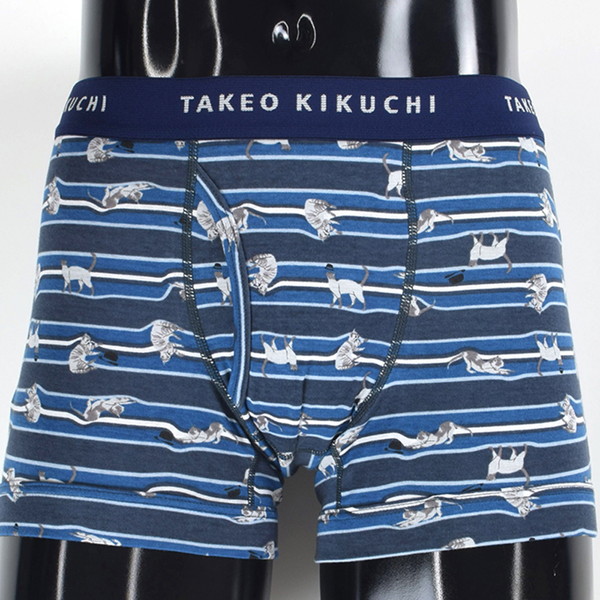 [タケオキクチ] ボクサーブリーフ ブルー×グレー M