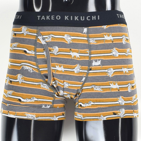 [タケオキクチ] ボクサーブリーフ マスタード×グレー M
