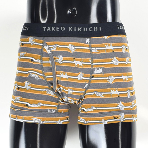 [タケオキクチ] ボクサーブリーフ マスタード×グレー L
