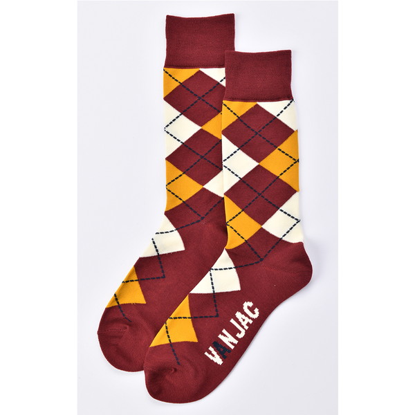 [VAN] ソックス〈アーガイル〉 バーガンディ 25～27cm