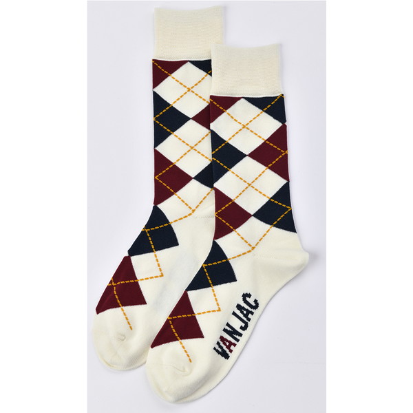 [VAN] ソックス〈アーガイル〉 オフホワイト 25～27cm