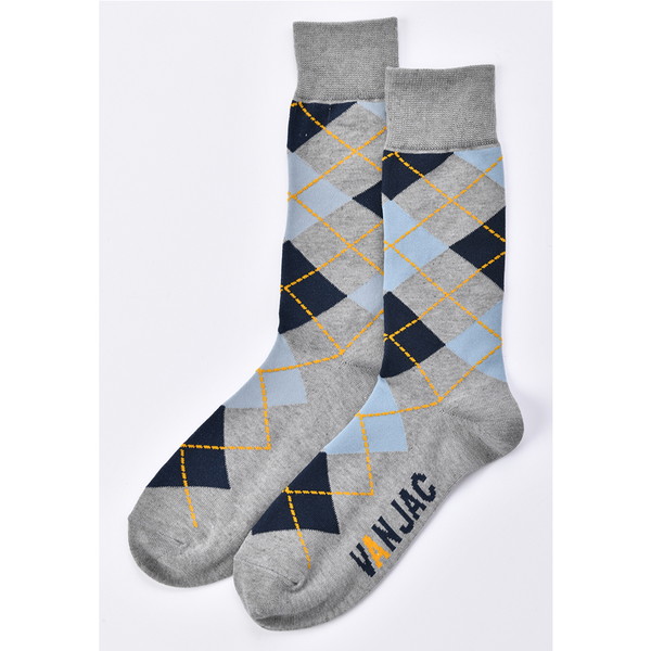 [VAN] ソックス〈アーガイル〉 グレー 25～27cm