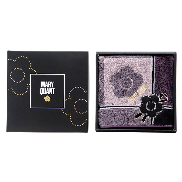 [マリークヮント] パッケージ入りタオルハンカチ ブラック