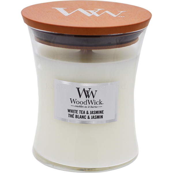 [WoodWick] ジャーキャンドルM ホワイトティー＆ジャスミン