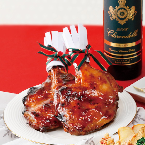 【店頭受取】 [かつヰ]クリスマス照り焼き国産ローストチキンレッグ（錦爽どり骨付きモモ、280～330g）
