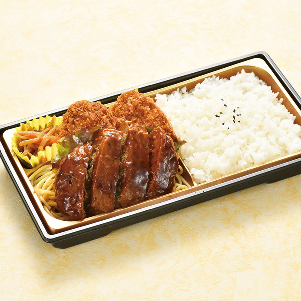 【7月19日(土)お届け】[すてーき物語] 宮崎牛ハンバーグ＆ヒレカツ弁当（1折）　～ネットデパ地下