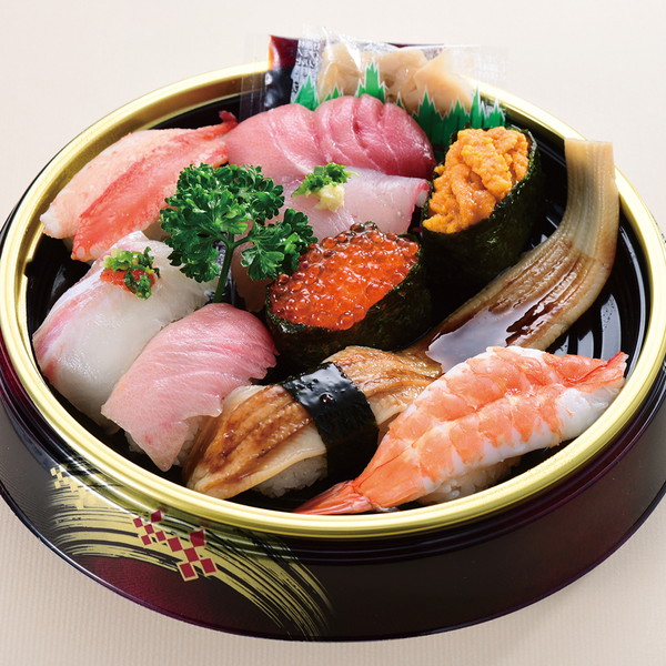 [鮮魚丸福] 大トロ・中トロ・ウニ入にぎり寿司 (9貫)　～ネットデパ地下