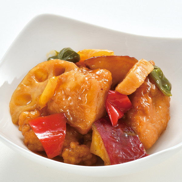 [梅の花] 長州鶏湯葉唐揚げと彩り野菜黒あん（1パック）　～ネットデパ地下