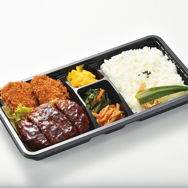 [すてーき物語] ふんわりハンバーグヒレカツ弁当（1折）　～ネットデパ地下