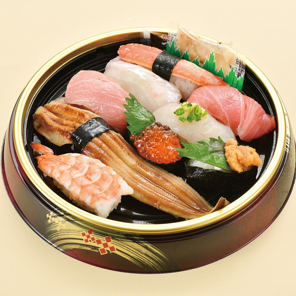 [鮮魚丸福] 大トロ・中トロ・ウニ入にぎり寿司（9貫） ～ネットデパ地下