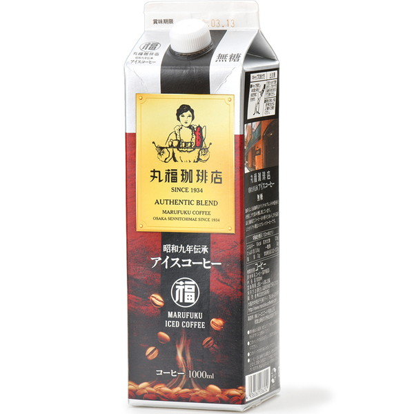 [IMC 丸福珈琲店] 昭和九年伝承アイスコーヒー無糖（1000ml） ～ネットデパ地下