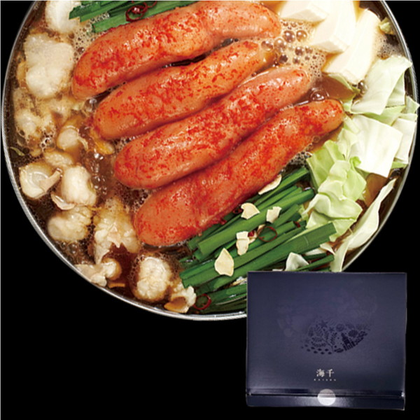 [海千] 博多明太もつ鍋・醤油（3人前） [8772]