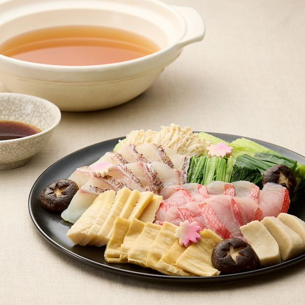 [京料理 美濃吉] 金目鯛と真鯛の紅白しゃぶしゃぶ